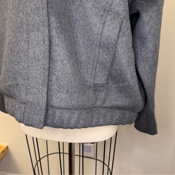 Abercrombie & Fitch Women's Wool Blend Grey Jacket Bomber - Picture 5 of 7